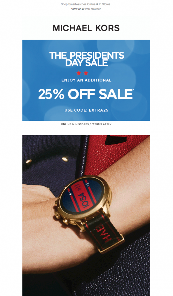 michael kors presidents day sale