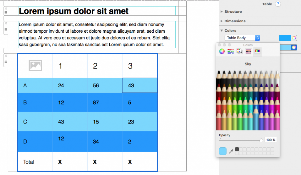 Changing the color of your table - Mail Designer – Create HTML email