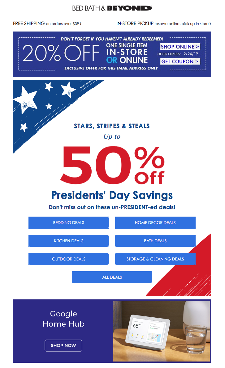 Presidents’ Day Email Campaign Inspiration Mail Designer Create