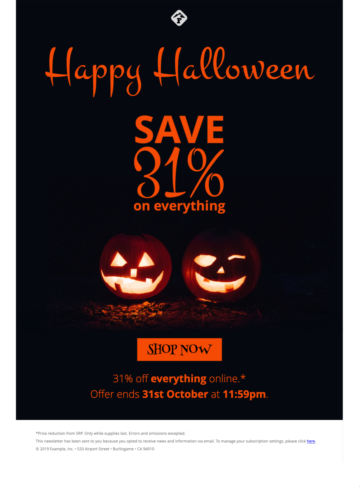 happy halloween email