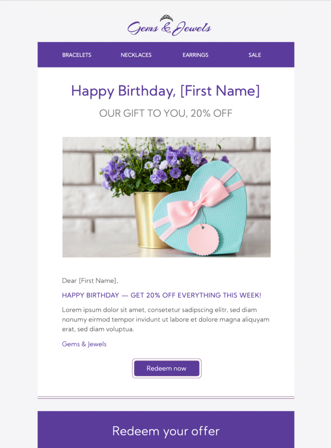Happy Birthday Offer HTML Email Template Mail Designer Create and