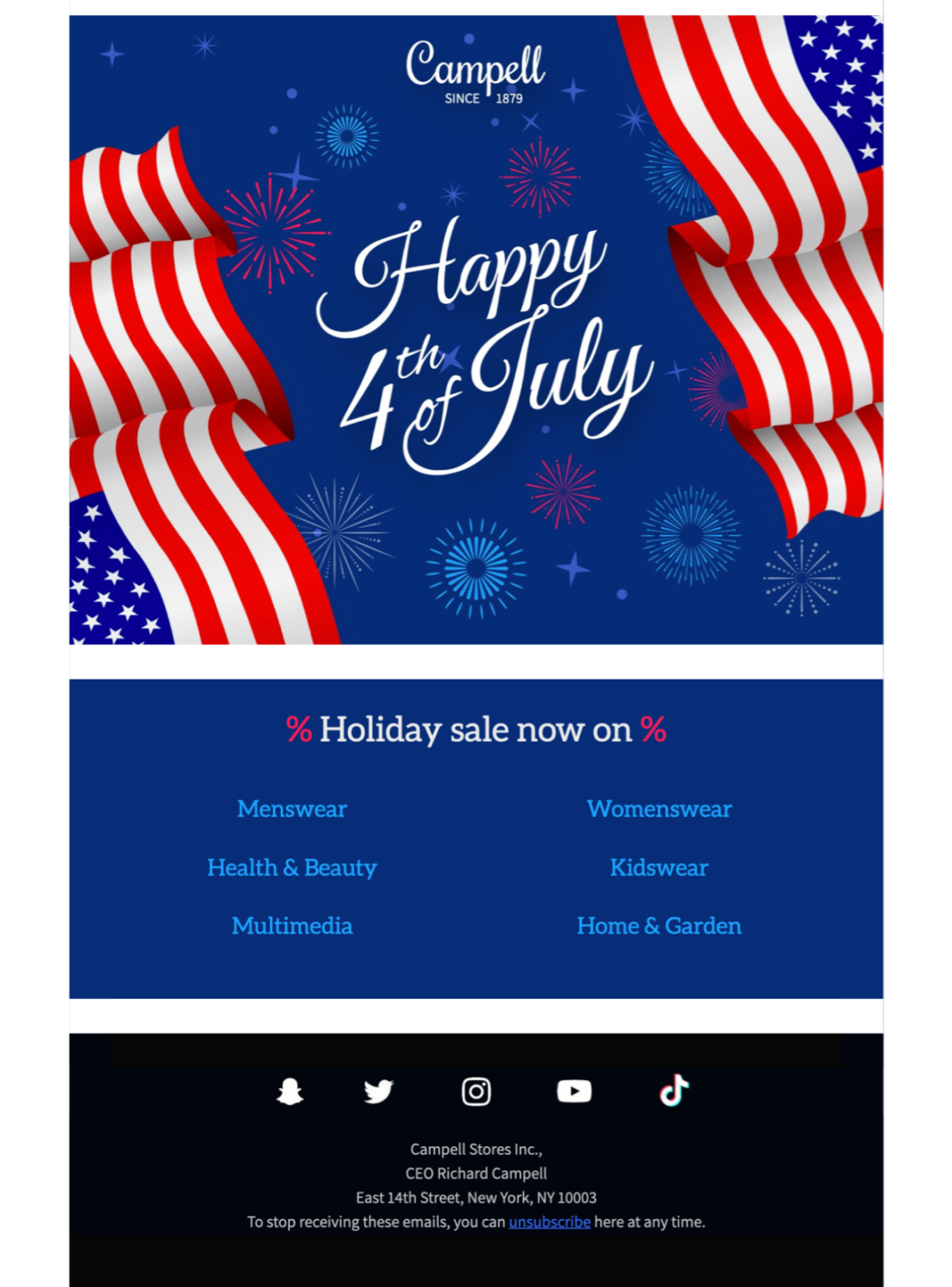 4th Of July Email Template – Mail Designer – Create And Send HTML Email ...