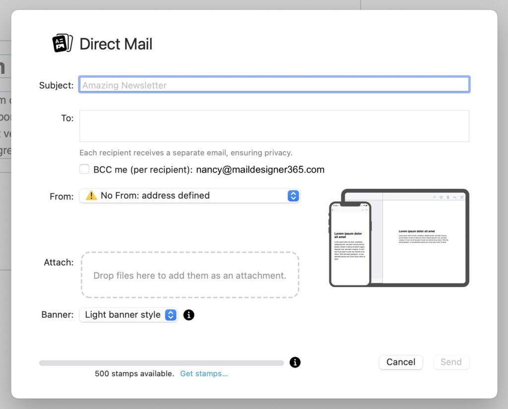 Direct Mail Interface
